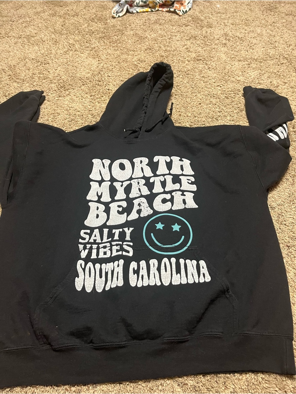 Black 'North Myrtle Beach Salty Vibes' Zip-Up Hoodie